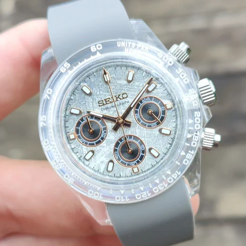 SEIKO MOD DAYTONA | VK63 OYSTERFLEX GRAY