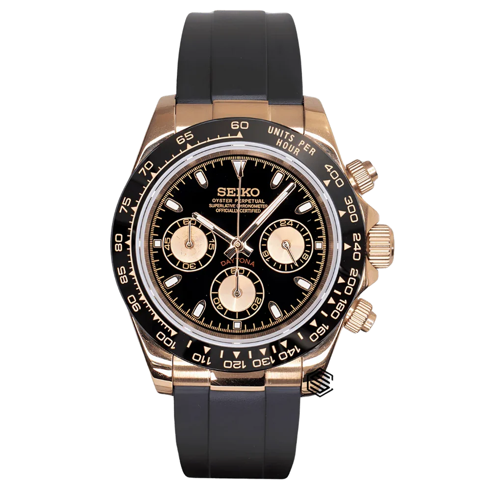 SEIKO MOD DAYTONA | VK63 OYSTERFLEX ROSE GOLD