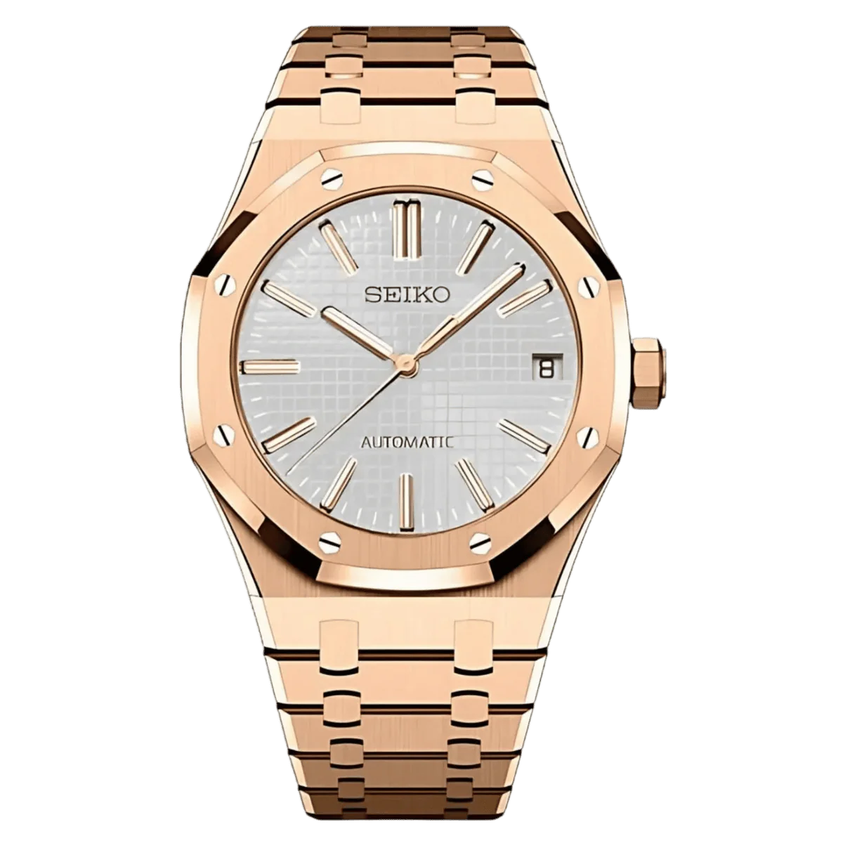 SEIKO MOD ROYAL OAK | WHITE ROSE GOLD