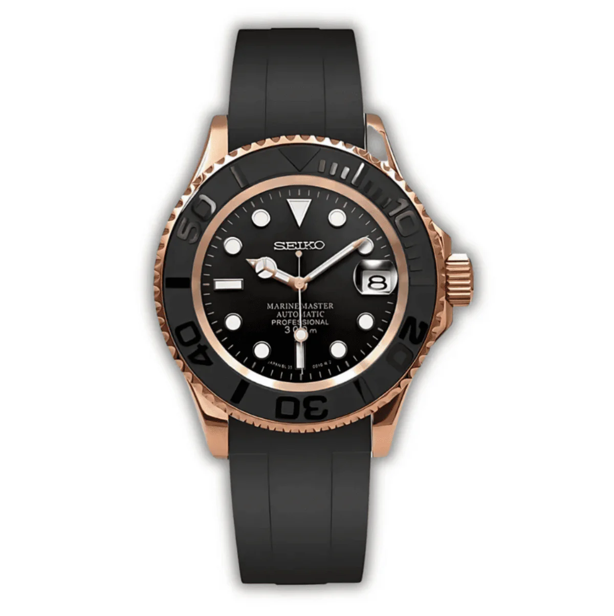 SEIKO MOD YACHTMASTER | BLACK ROSE GOLD